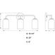 Shelby LED 23 inch Natural Brass Bathroom Light Wall Light