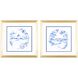 Florals Collection Blue Framed Art