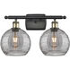 Ballston Athens Deco Swirl 2 Light 18 inch Black Antique Brass Bath Vanity Light Wall Light