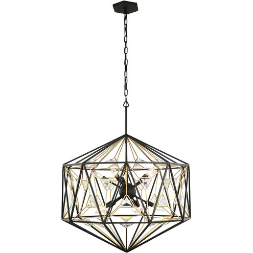 Marcia 10 Light 30 inch Matte Black/French Gold Pendant Ceiling Light