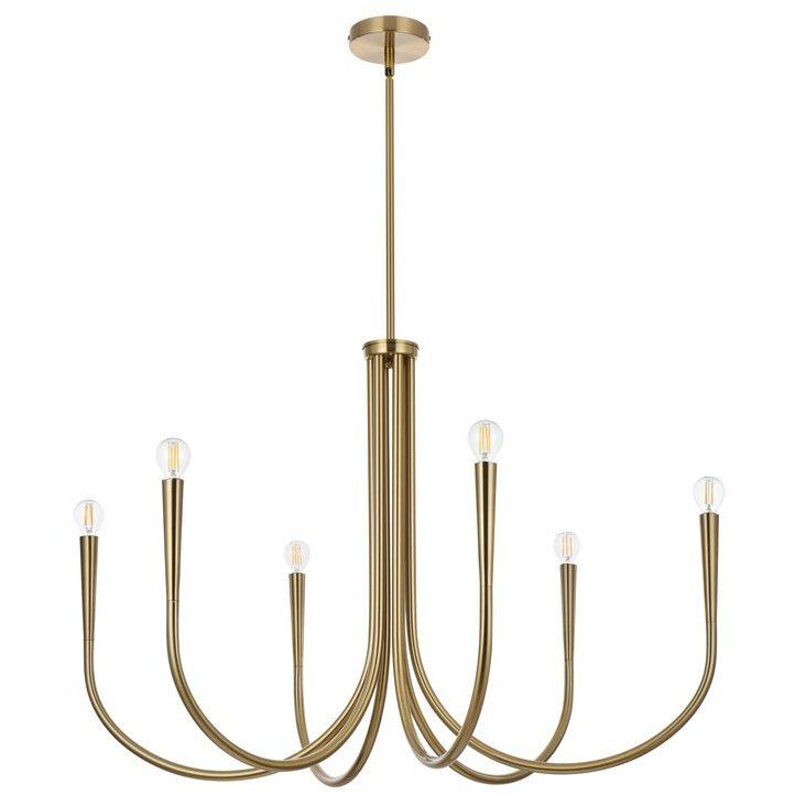 Layne 6 Light 36 inch Gold Chandelier Ceiling Light