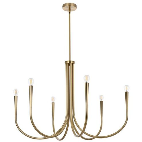Layne 6 Light 36 inch Gold Chandelier Ceiling Light