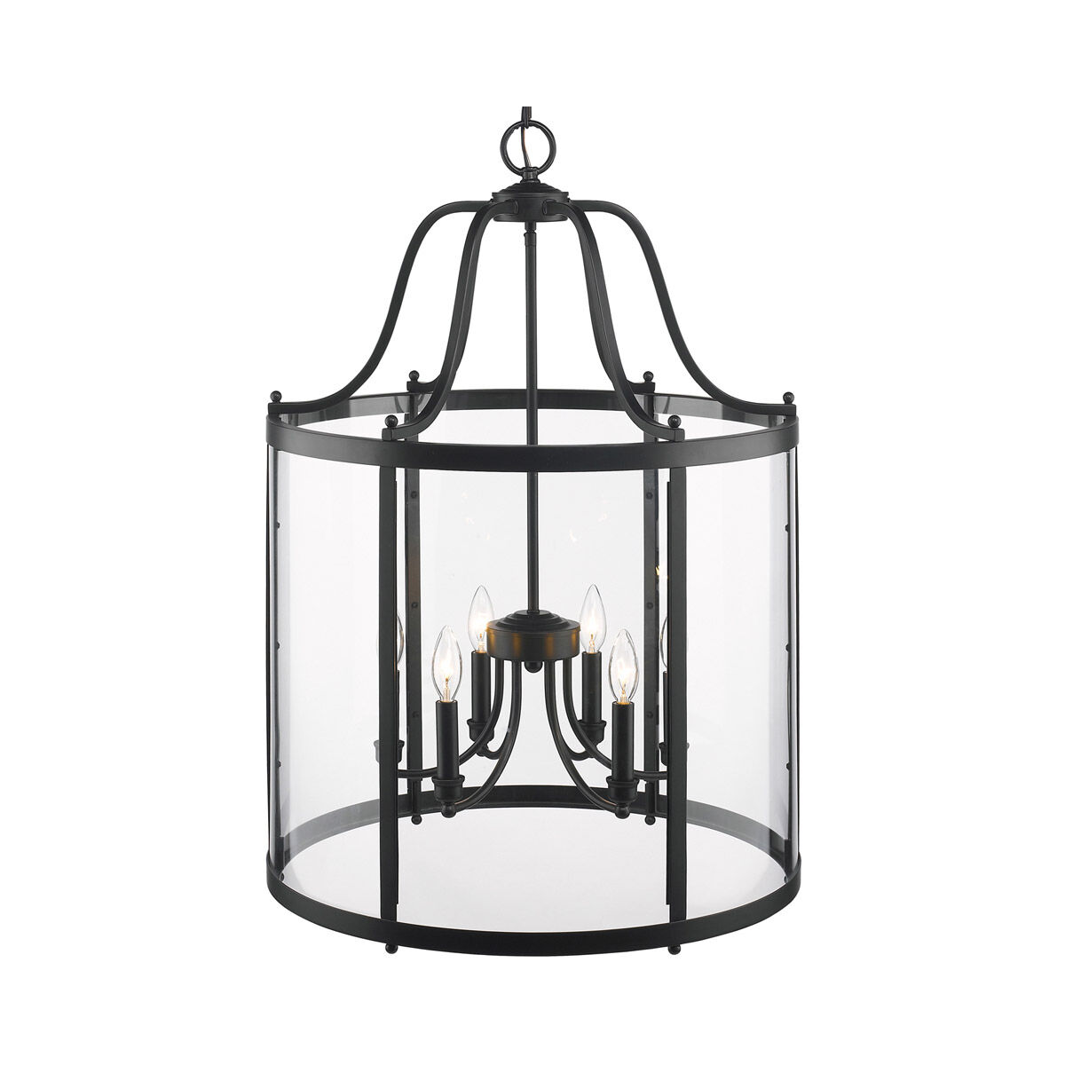 Payton 6 Light 22 inch Matte Black Pendant Ceiling Light, Caged