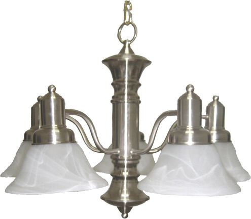 Newburg 5 Light 24.75 inch Satin Nickel Down Light Chandelier Ceiling Light