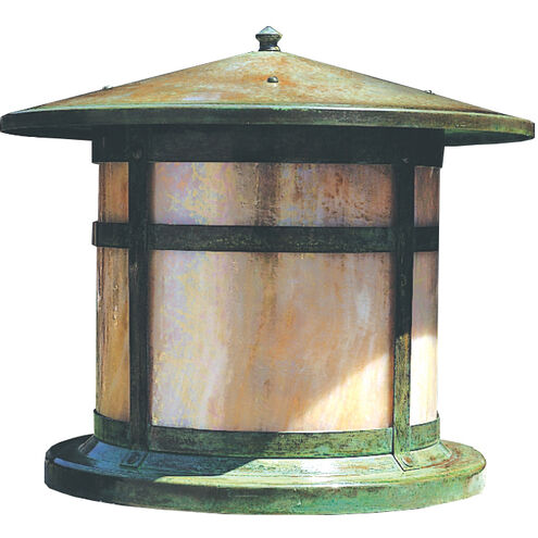 Berkeley 1 Light 10.12 inch Mission Brown Column Mount in Amber Mica