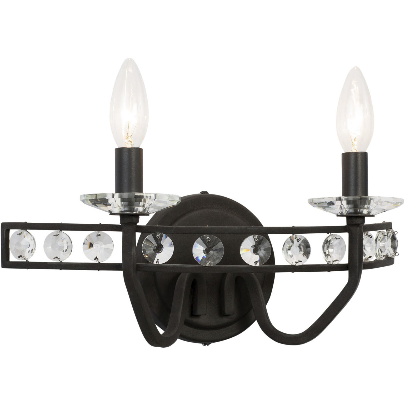 Monroe 2 Light 15 inch Carbon Bath Vanity Wall Light