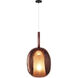 Dusk 1 Light 9.84 inch Black Pendant Ceiling Light in Espresso Copper