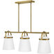Tori LED 38 inch Lacquered Brass Chandelier Ceiling Light, Linear