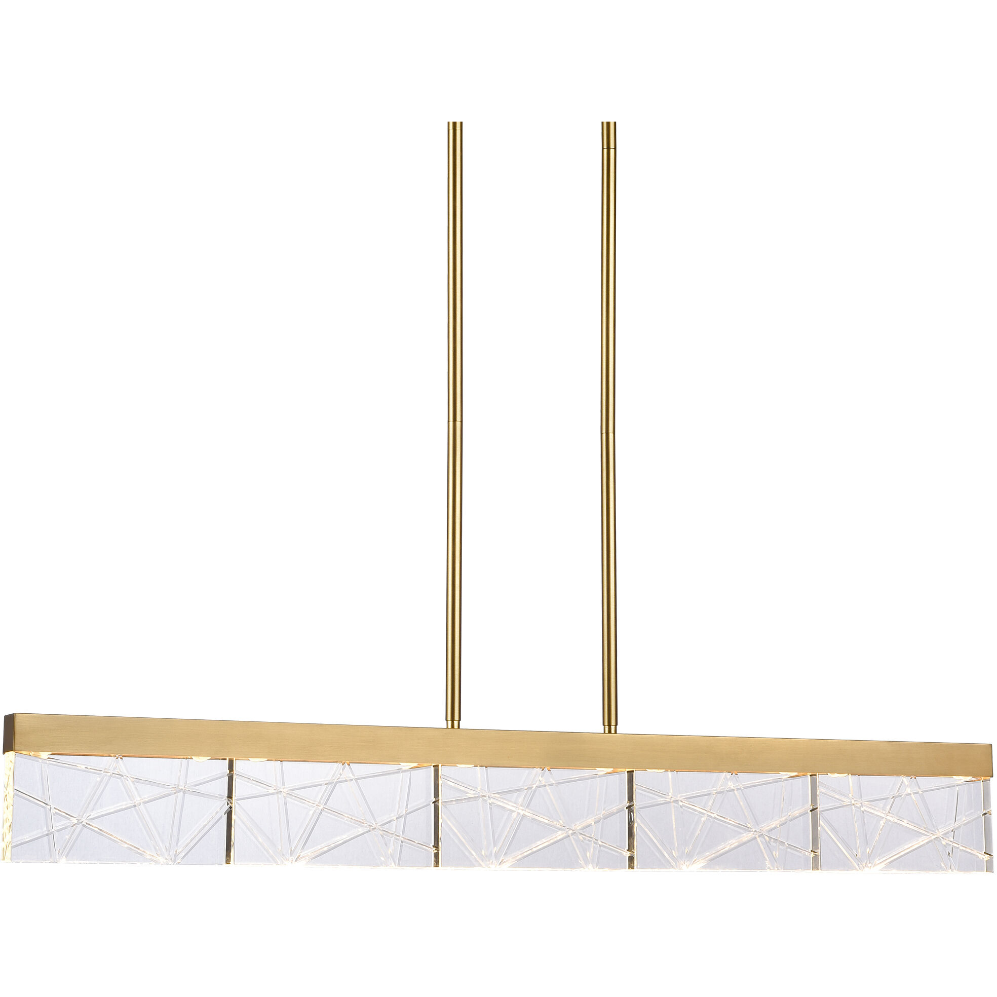 Lucus 1 Light 43.25 inch Aged Brass Linear Pendant Ceiling Light