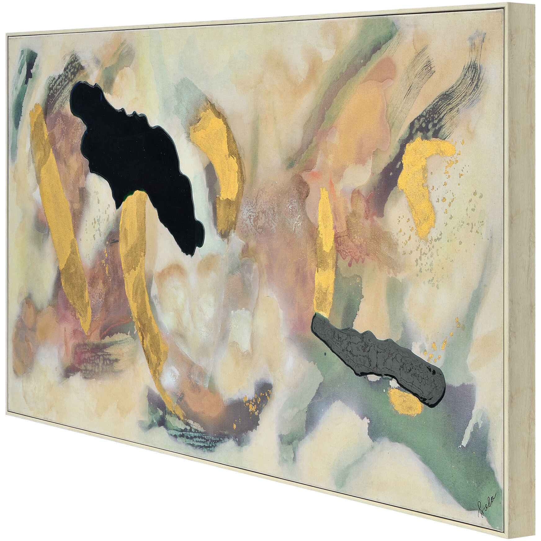 Capella Texture and Gold Leaf and Spot Gloss Canvas Art