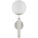 Barbican 1 Light 6.5 inch Polished Nickel and White Bath Sconce Wall Light