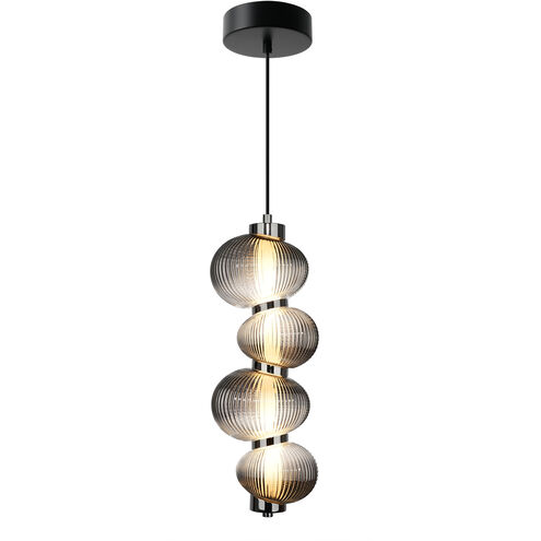 Ariel LED 6.3 inch Chrome and Black Pendant Ceiling Light