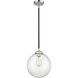Nouveau Beacon 1 Light 10 inch Black Polished Nickel Mini Pendant Ceiling Light in Incandescent, Seedy, Nouveau