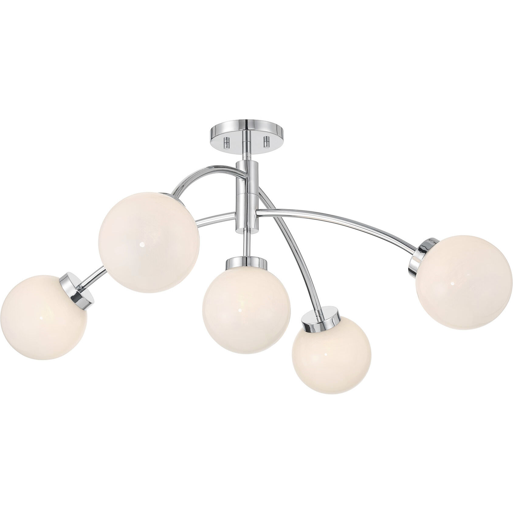 Redfield 5 Light 36 inch Chrome Convertible Semi-Flush Ceiling Light