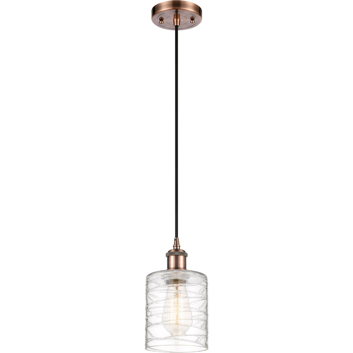 Ballston Cobbleskill 1 Light 5 inch Antique Copper Mini Pendant Ceiling Light
