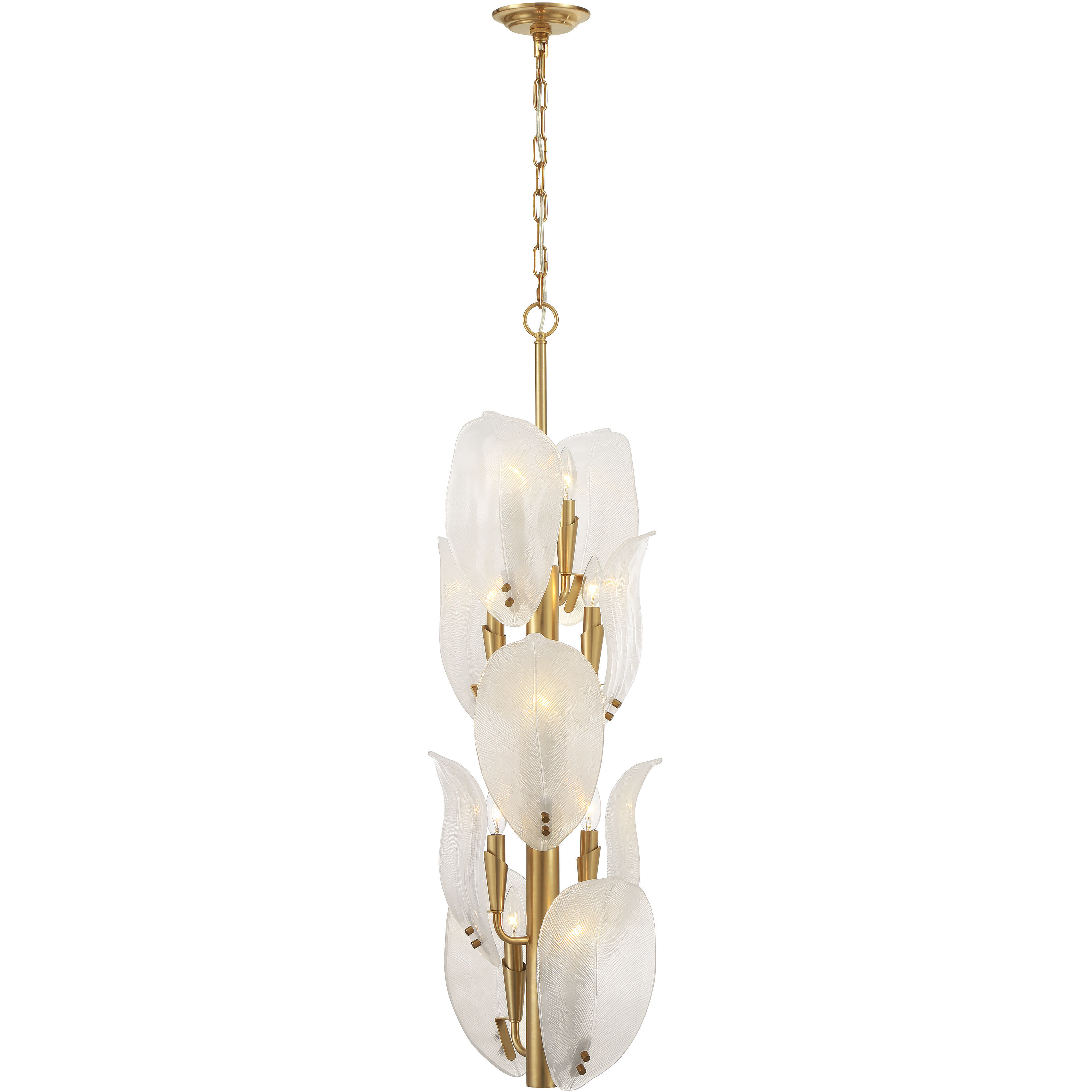 Orchid 10 Light 13 inch Legacy Brass Pendant Ceiling Light in White Handmade Glass