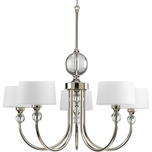 Fortune 5 Light 26 inch Polished Nickel Chandelier Ceiling Light