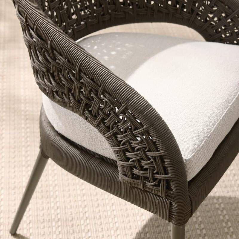 Juri Porpoise and Charcoal Brown with Dark Gray Outdoor Dining Chair