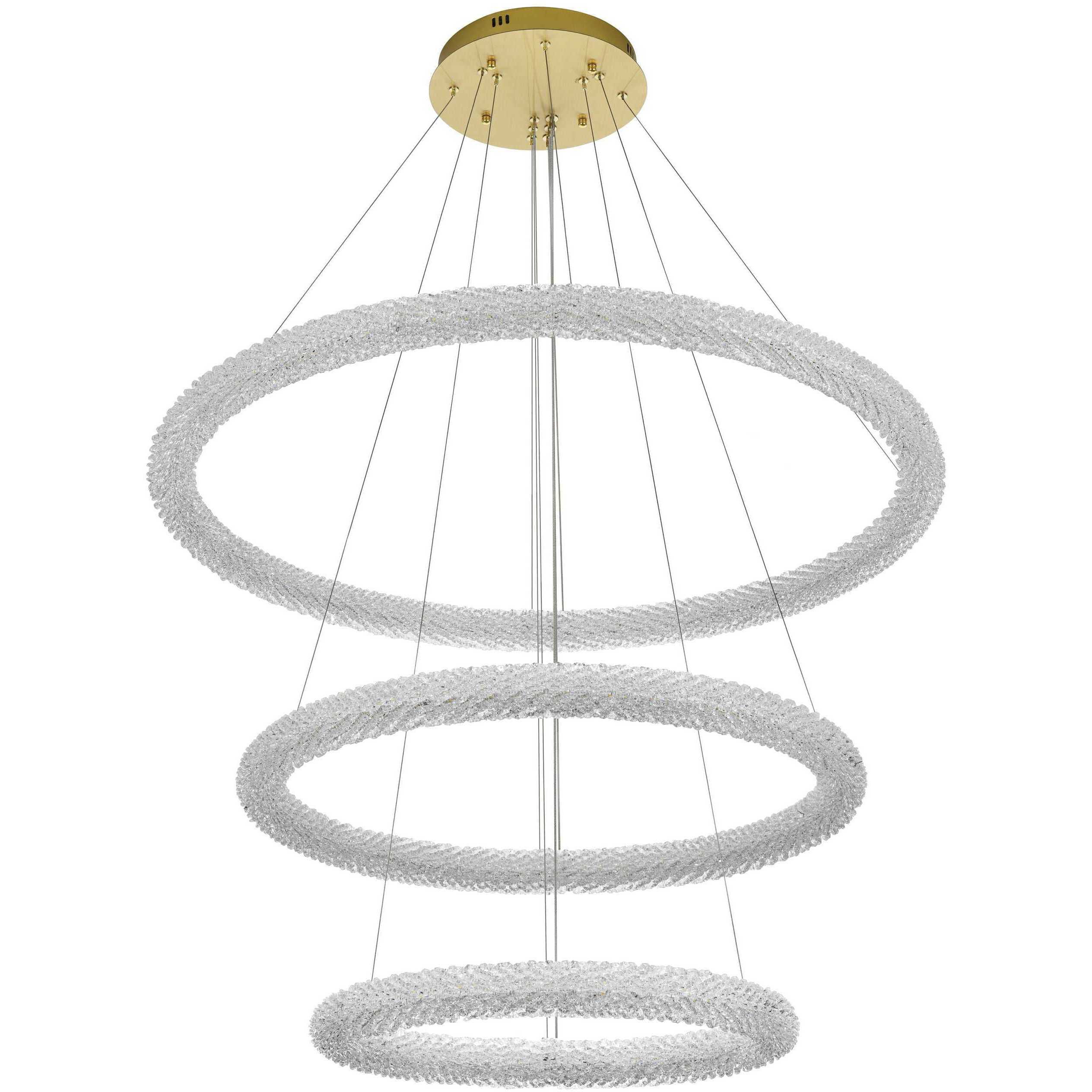 Bowen 3 Light 42 inch Satin Gold Chandelier Ceiling Light