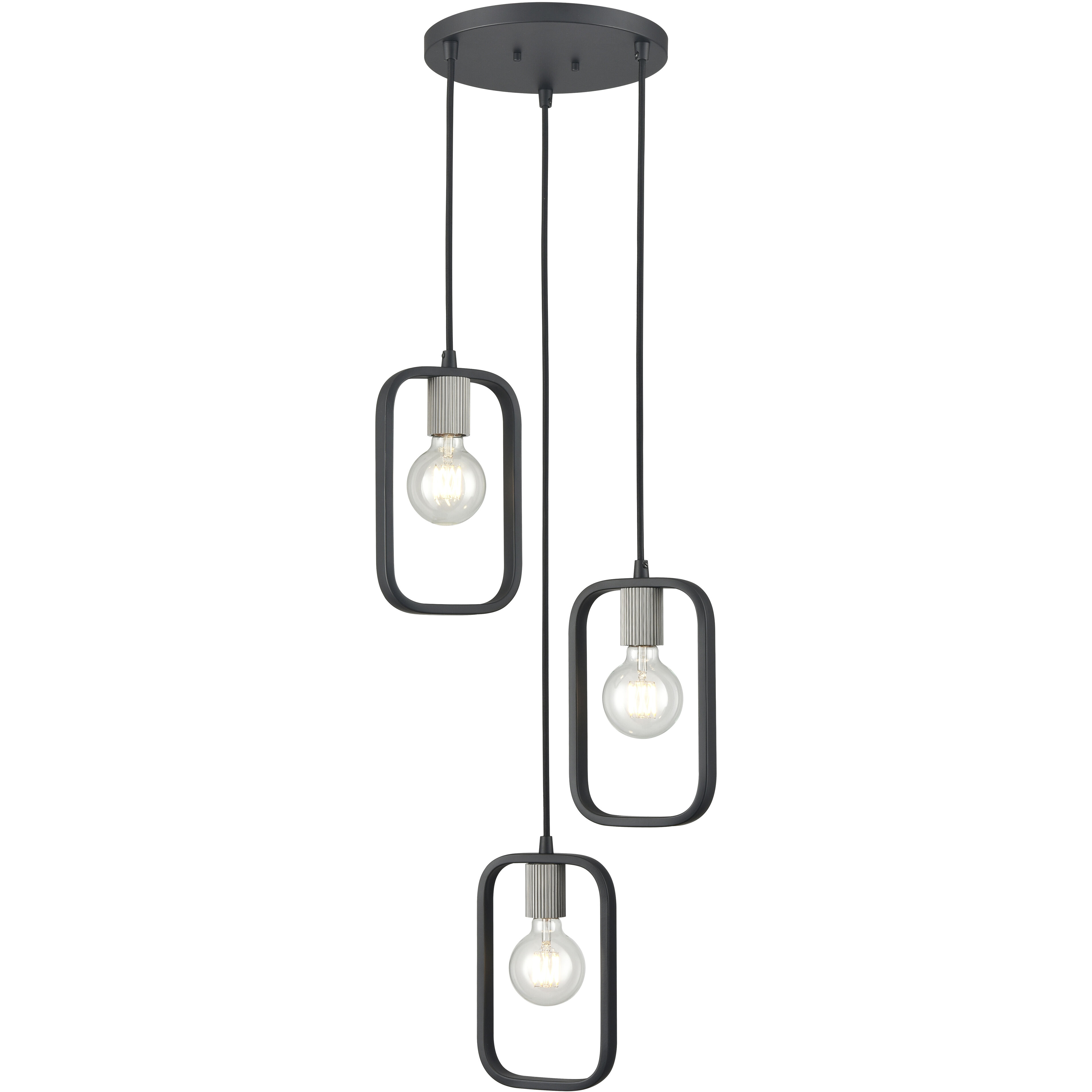 Dylan 3 Light 12 inch Black Chandelier Ceiling Light