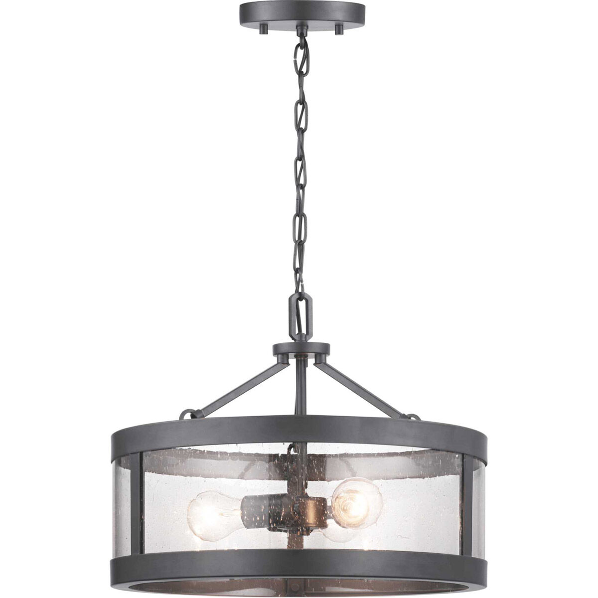 Gresham 3 Light 18 inch Graphite Semi-Flush Mount Convertible Ceiling Light, Design Series