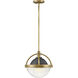 Watson LED 12 inch Heritage Brass with Slate Bronze Indoor Pendant Ceiling Light