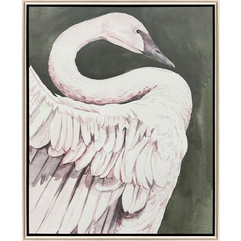 Swan Dance White and Brown and Gray and Green Canvas