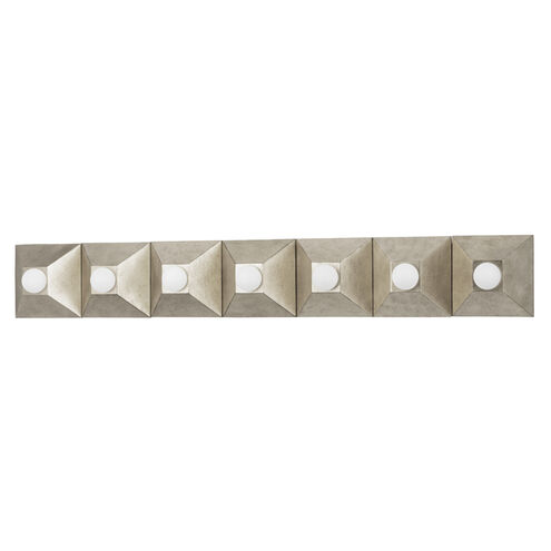 Max 7 Light 42 inch Silver Leaf Bath Bracket Wall Light