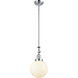 Franklin Restoration Beacon LED 8 inch Polished Chrome Mini Pendant Ceiling Light in Matte White, Franklin Restoration