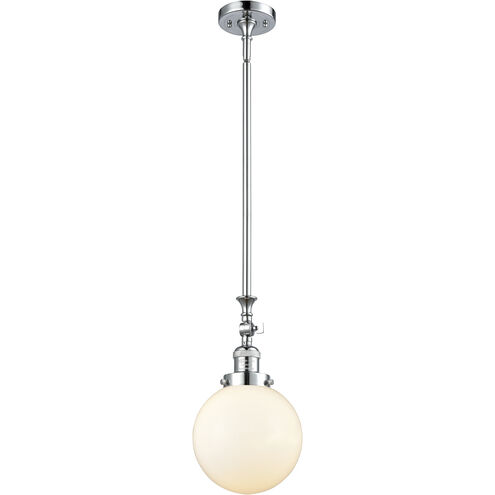 Franklin Restoration Beacon LED 8 inch Polished Chrome Mini Pendant Ceiling Light in Matte White, Franklin Restoration