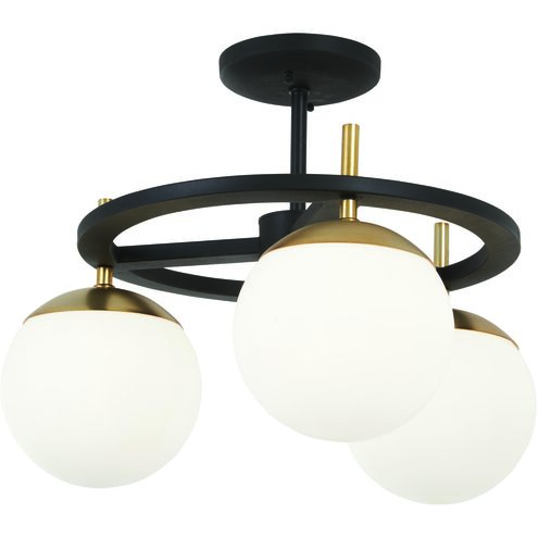 Alluria 3 Light 18 inch Weathered Black W/Autumn Gold Semi Flush Ceiling Light