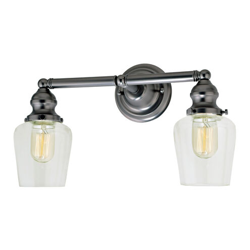 Union Square Liberty 2 Light 15 inch Gun Metal Bathroom Wall Sconce Wall Light