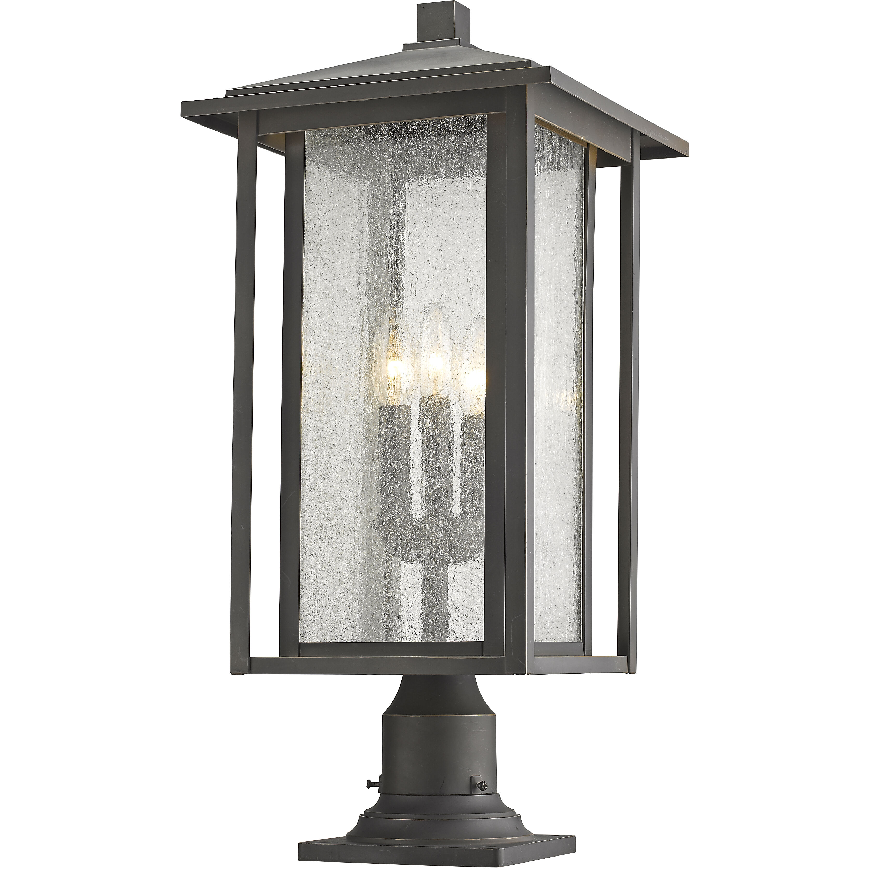 Aspen 3 Light 24.5 inch Oil Rubbed Bronze Outdoor Pier Mounted Fixture