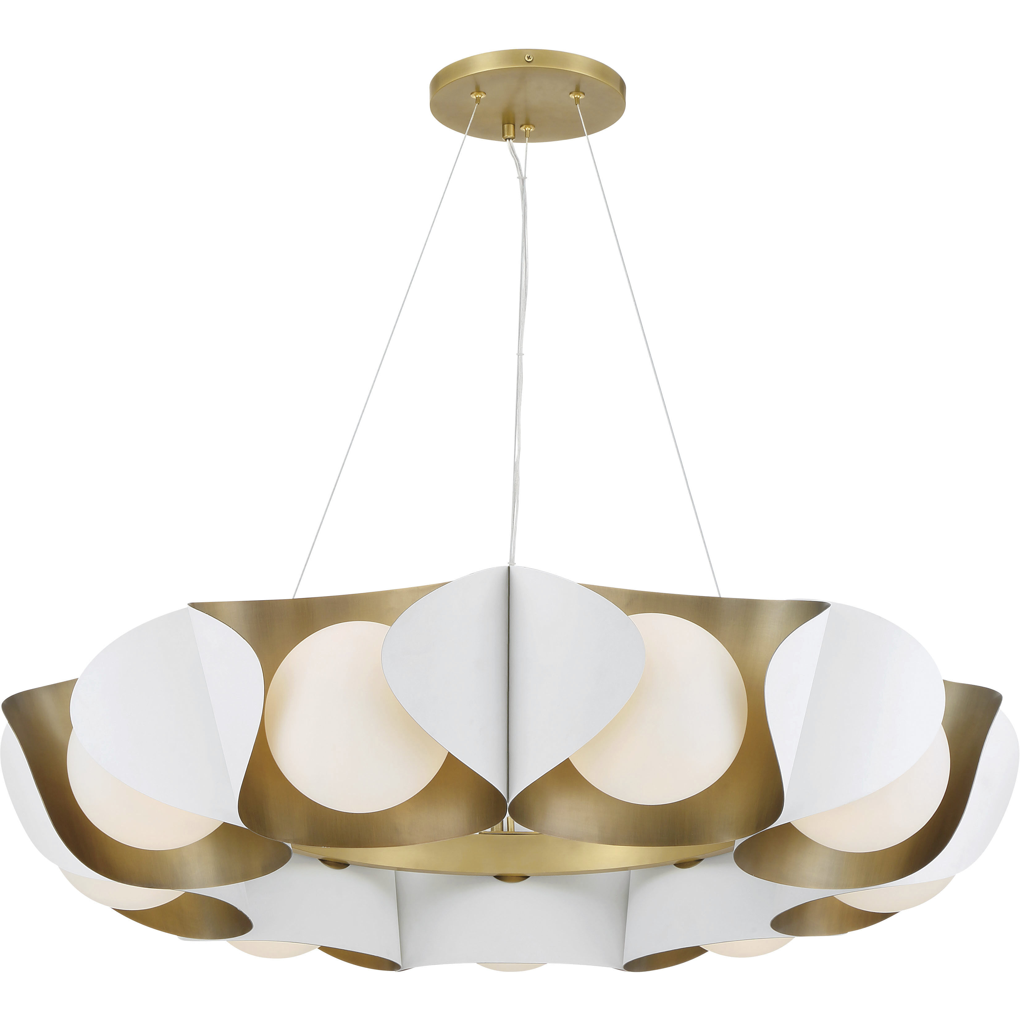 Flare 9 Light 34.25 inch Sand White Pendant Ceiling Light