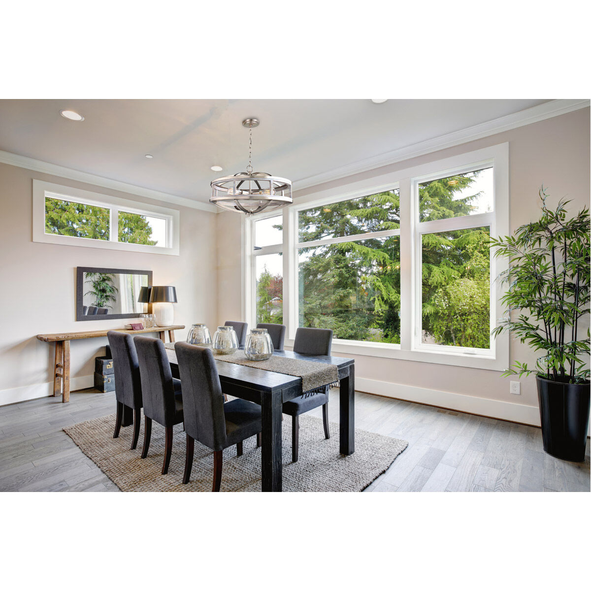 Brushed nickel and wood light fixtures discount