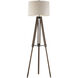 Wooden Brace 62 inch 150 watt Walnut with Oil Rubbed Bronze Floor Lamp Portable Light
