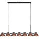 Atlas 7 Light 42.38 inch Black and Burgundy Linear Pendant Ceiling Light