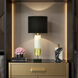 Jasper 33 inch 150 watt Black and White and Gold Leaf Table Lamp Portable Light