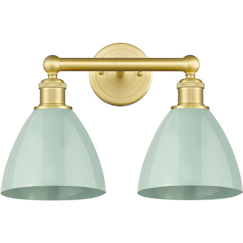 Plymouth Dome 2 Light 16.5 inch Satin Gold Bath Vanity Light Wall Light in Seafoam