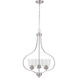 Neighborhood Serene 3 Light 22.5 inch Brushed Polished Nickel Foyer Light Ceiling Light in Clear Seeded, Neighborhood Collection