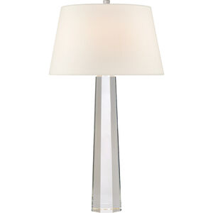 Chapman & Myers Fluted Spire 31.5 inch 150 watt Crystal Table Lamp Portable Light in Linen, Large