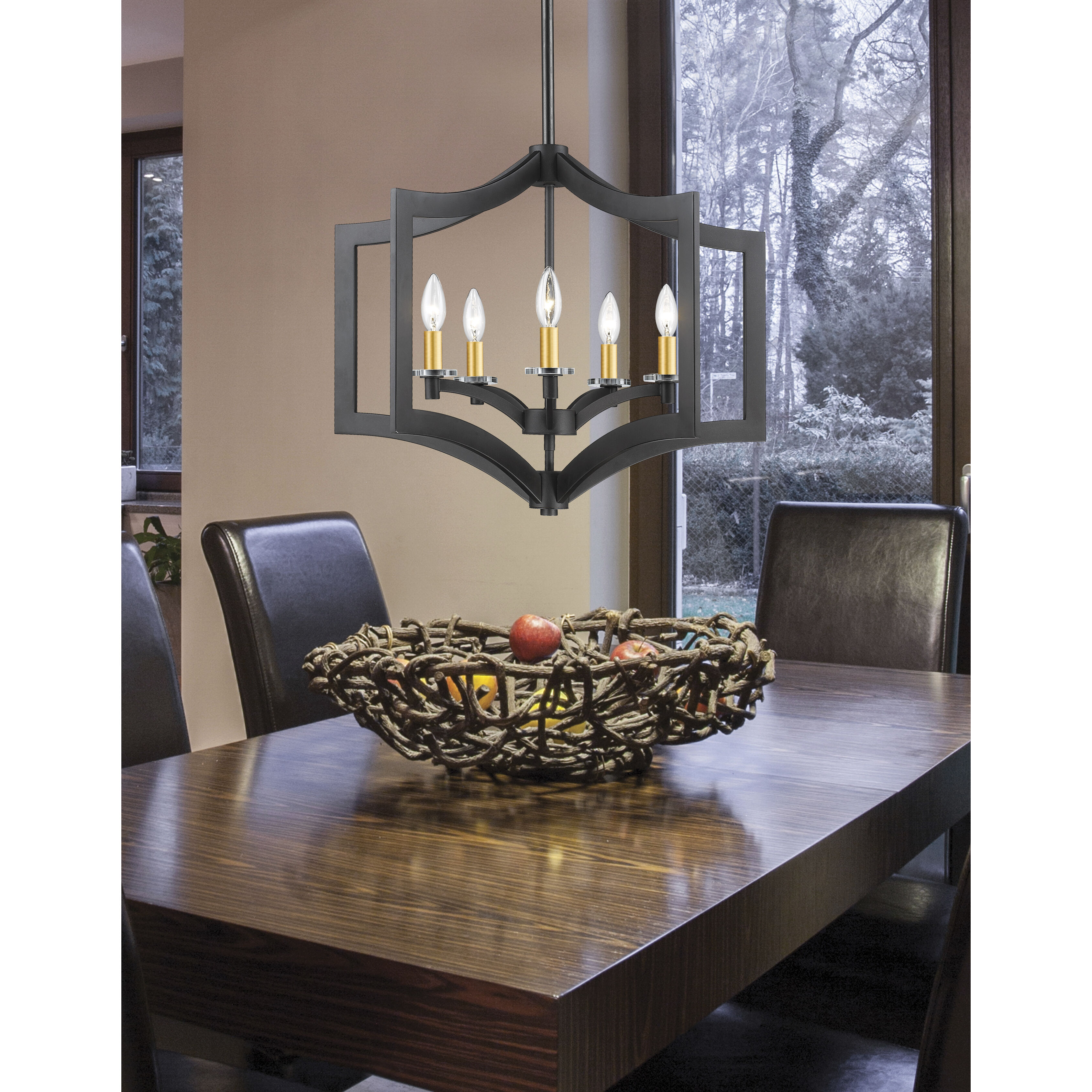 Zander 5 Light 23.6 inch Bronze Chandelier Ceiling Light