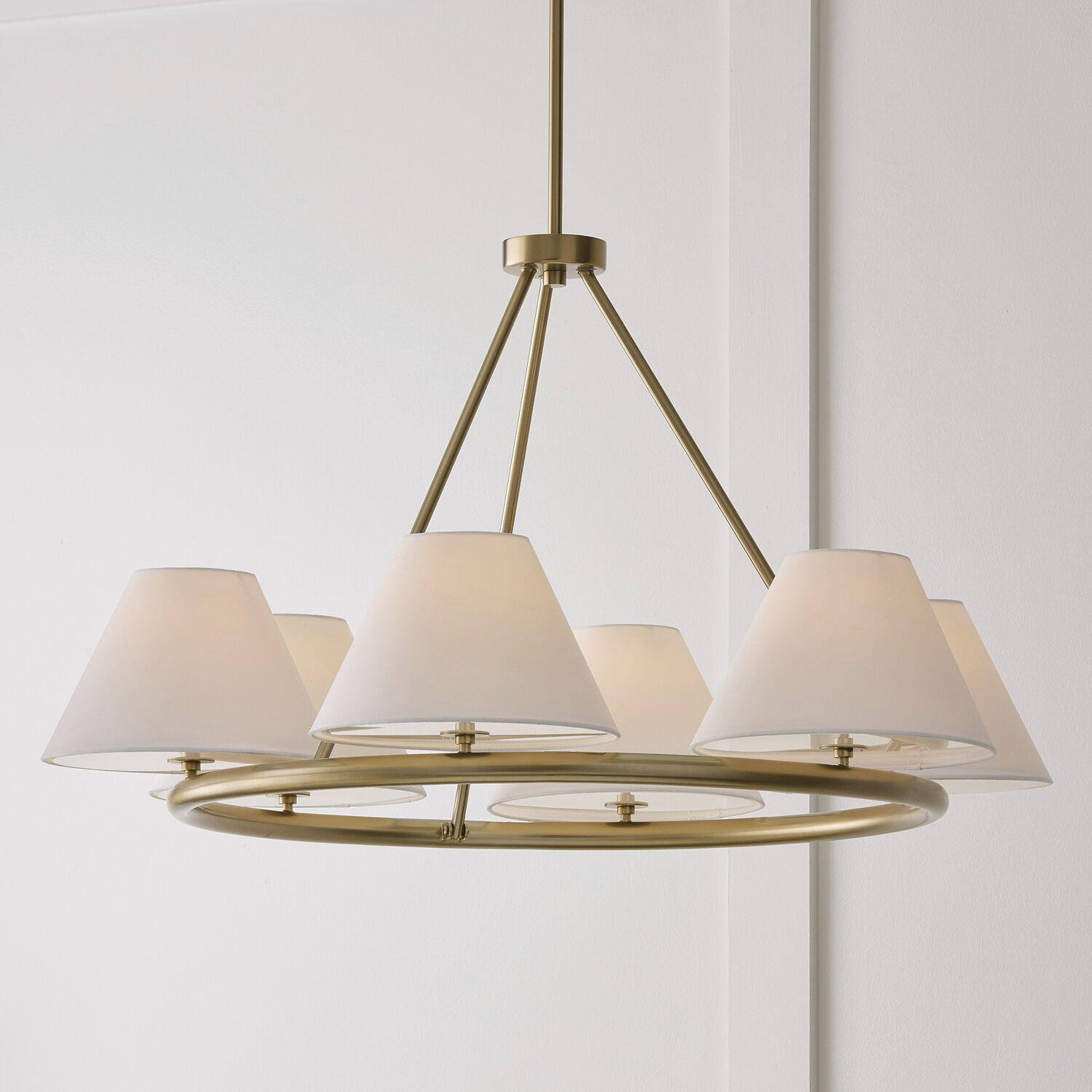 Parson 6 Light 35 inch Matte Brass Chandelier Ceiling Light