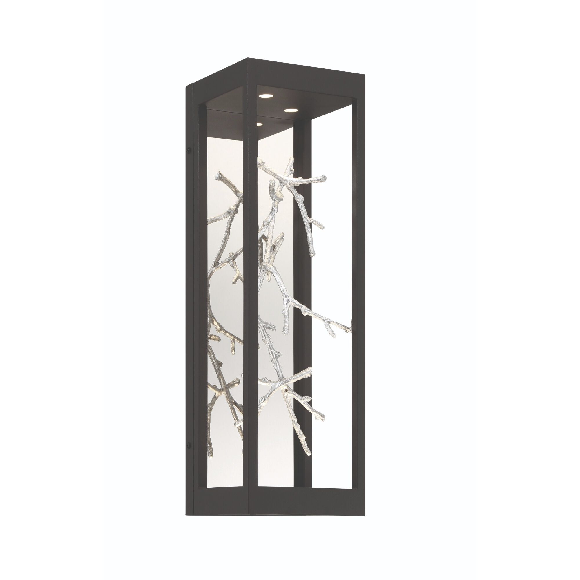 Aerie LED 20 inch Silver and Black Outdoor Wall Sconce, Both Indoor/Outdoor