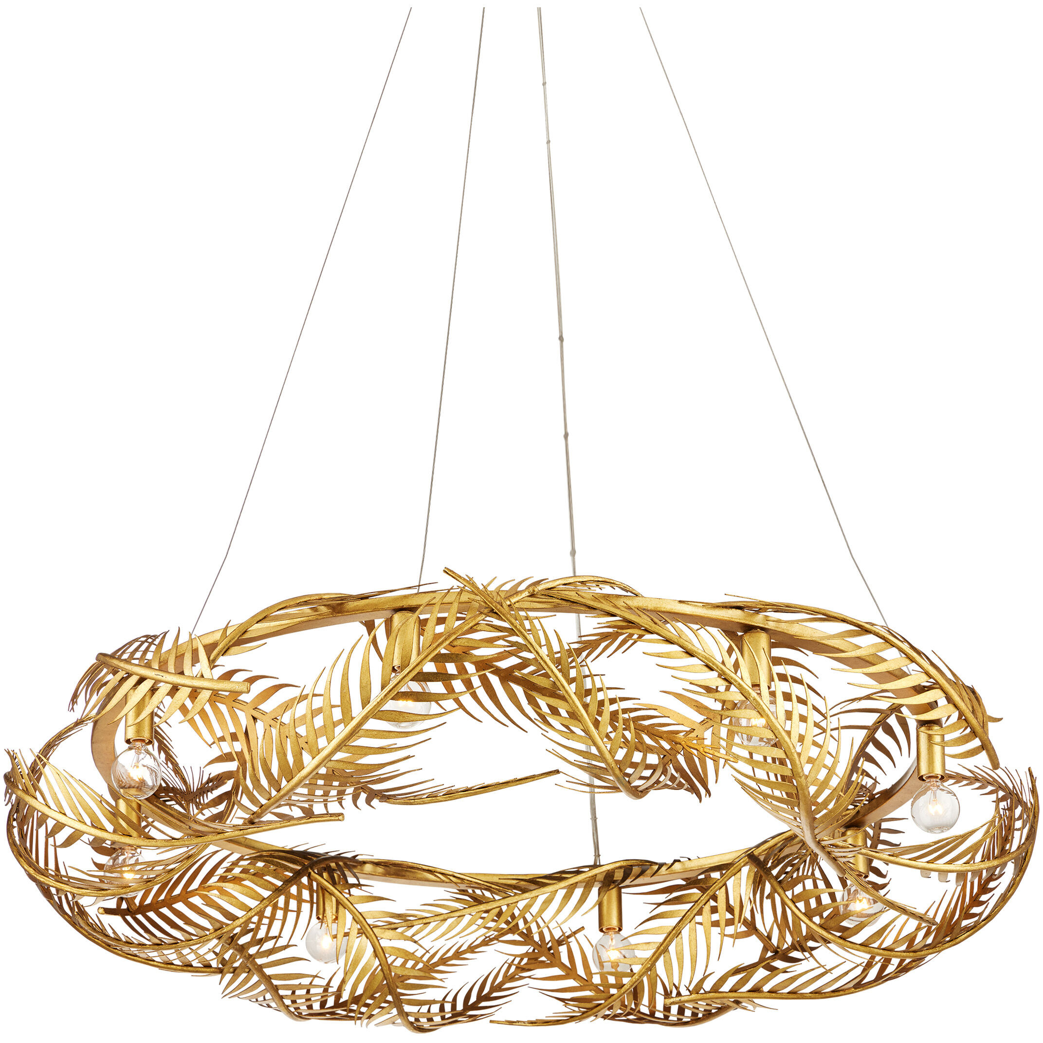 Queenbee Palm 8 Light 42 inch Contemporary Gold Leaf/Painted Contemporary Gold Chandelier Ceiling Light