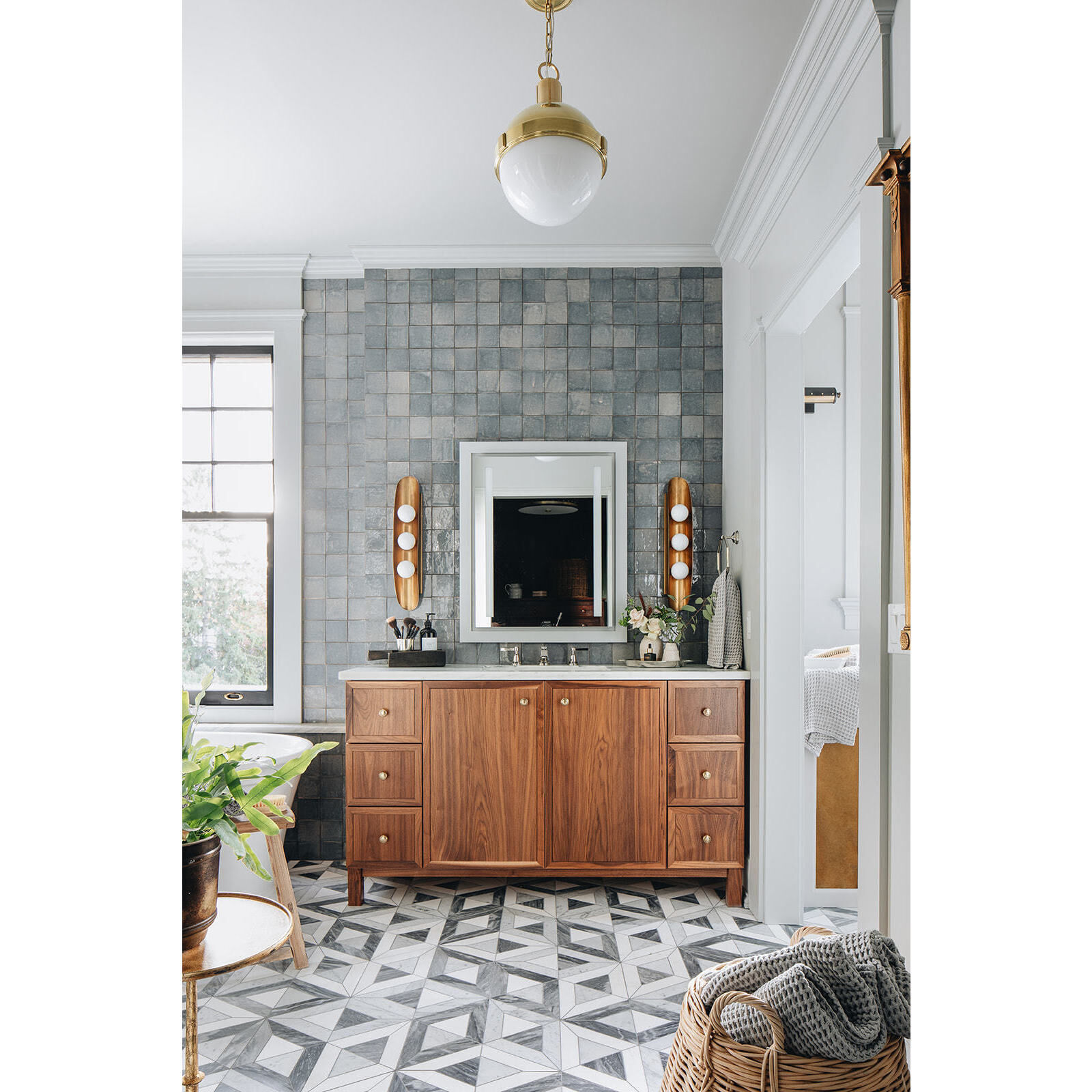 Hopper 3 Light 4.75 inch Vintage Brass and Bronze ADA Wall Sconce Wall Light