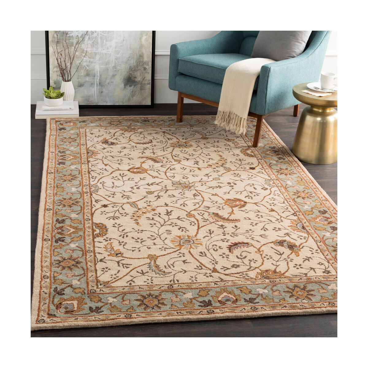 Edda 48 inch Khaki/Medium Gray/Olive/Dark Brown/Camel/Rust Rugs, Wool