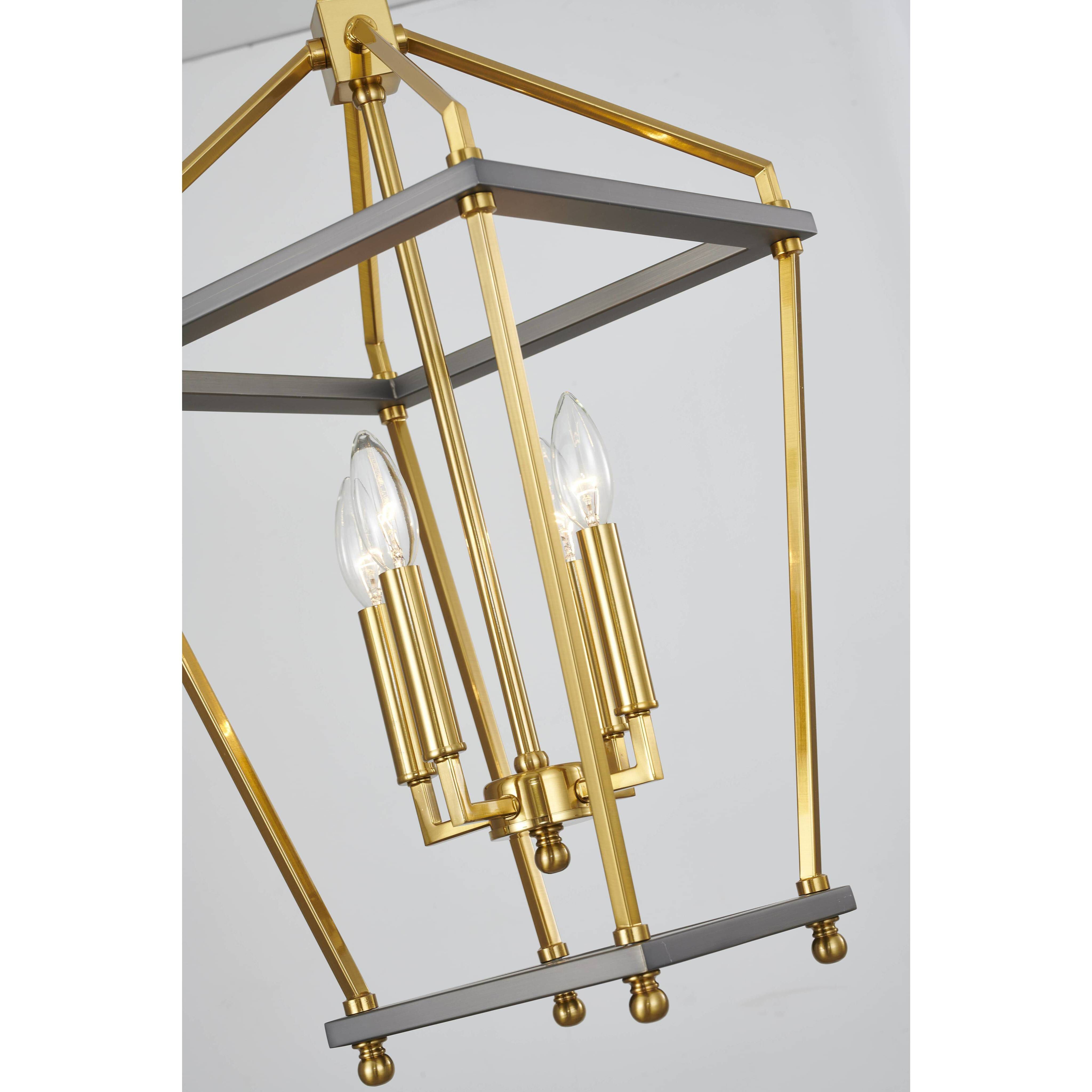 Canada 5 Light 12 inch Antique Brass and Black Chandelier Ceiling Light