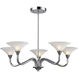 Jenson 5 Light 28 inch Polished Chrome with White Chandelier Ceiling Light