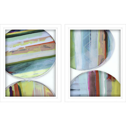 Rhythmic Circles Multi and Red and Pink and Yellow Framed Art